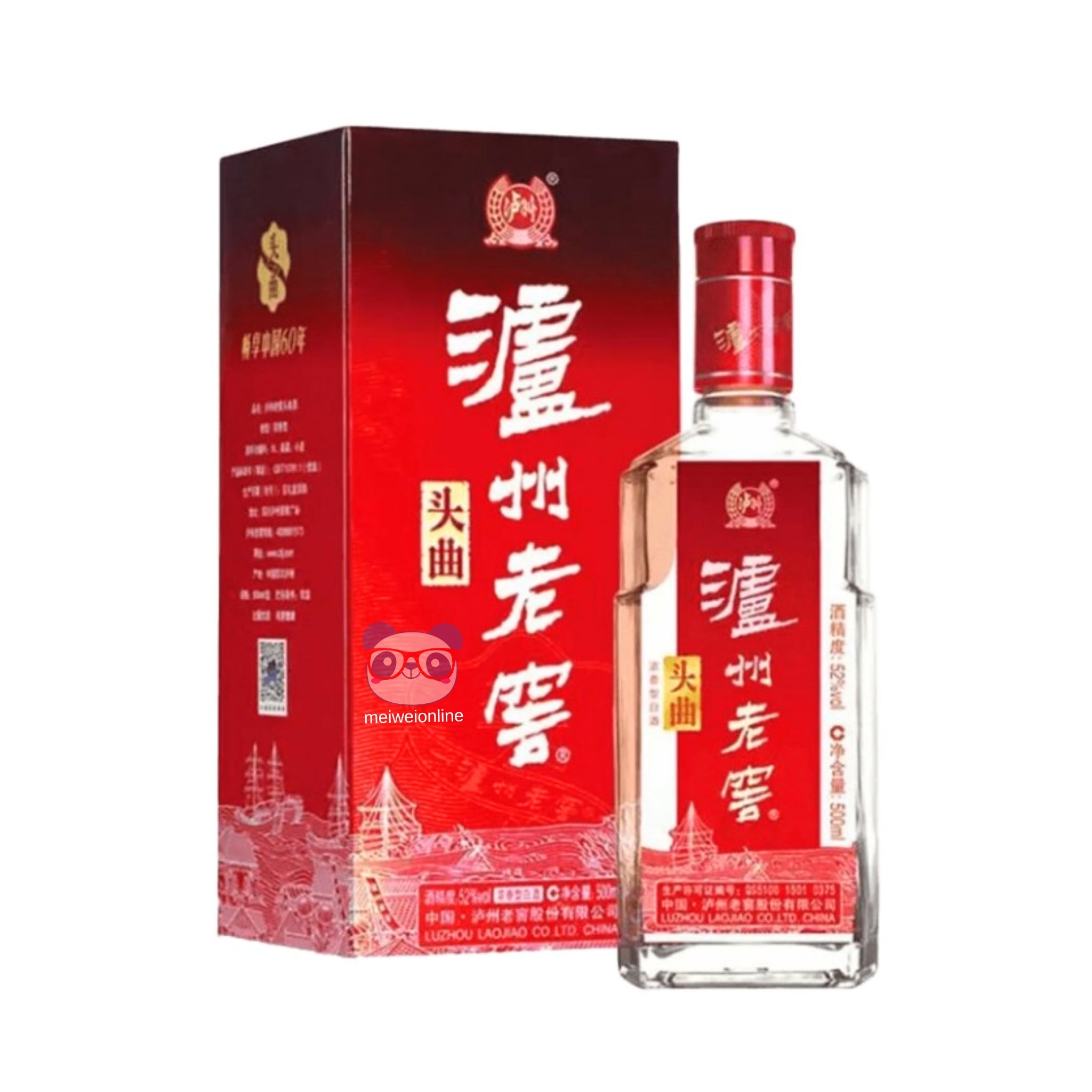 Licor Moutai 52% Luzhou Laojiao Tou 500ml