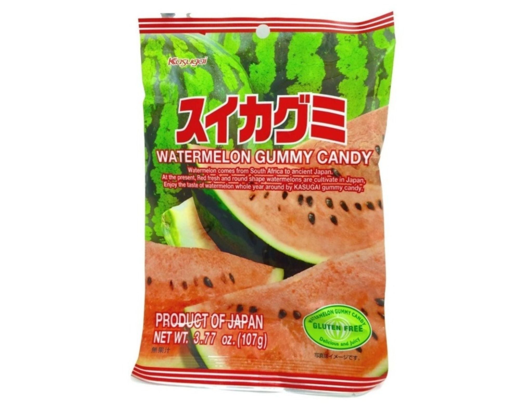 Bala gelatinosa melancia (Watermelon Gummy) - Kasugai - 107g