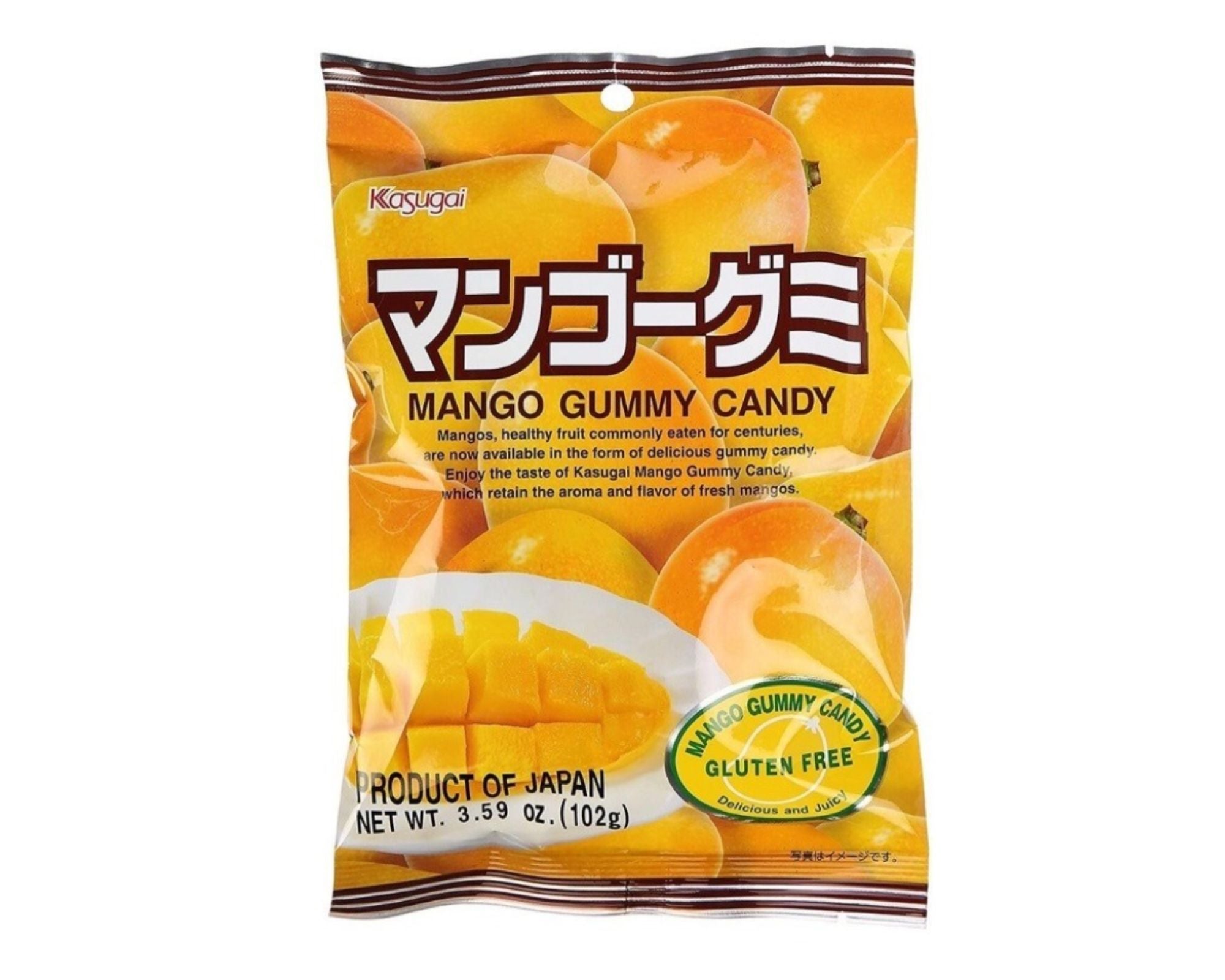 Bala gelatinosa sabor manga (Mango Gummy) - Kasugai 102g