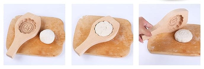 Forma de madeira para bolo da lua (Mooncake) 21,5cm