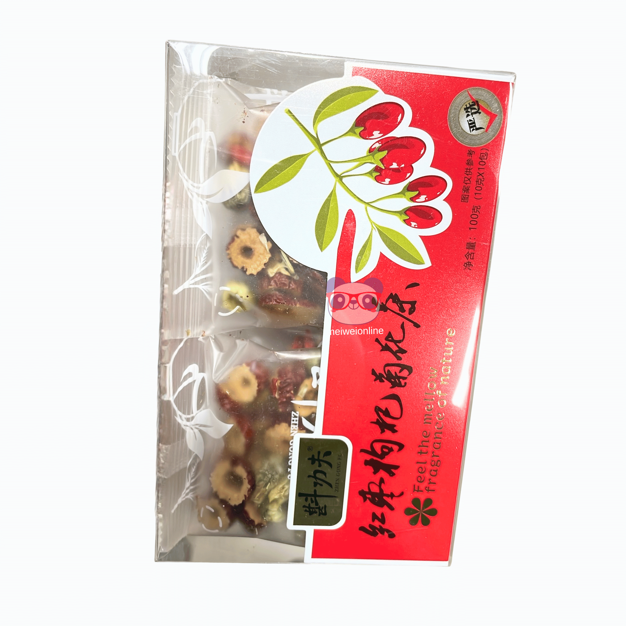 Chá de Rosas, Crisântemo e Goji em Sachês 100 g (10 x 10 g) 红颜绽放花茶