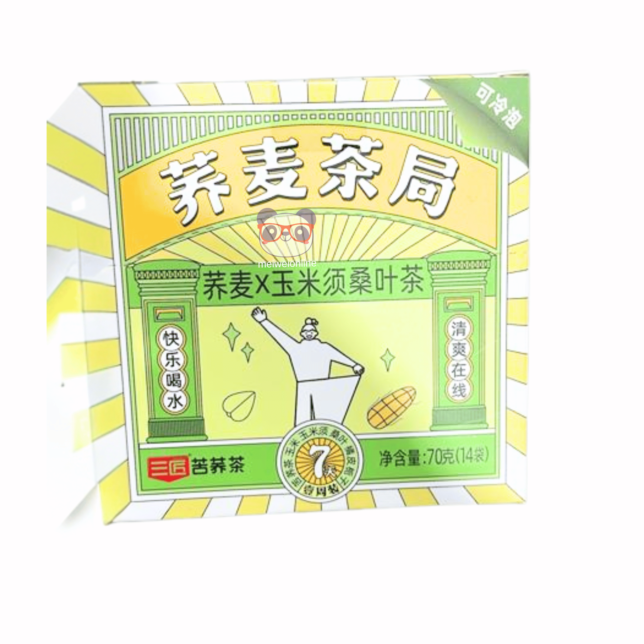 Chá Sachê Sanjiang Trigo Sarraceno, Barba de Milho e Folhas de Amoreira, 70g (14 x 5 g) – 苦荞玉米须桑叶茶