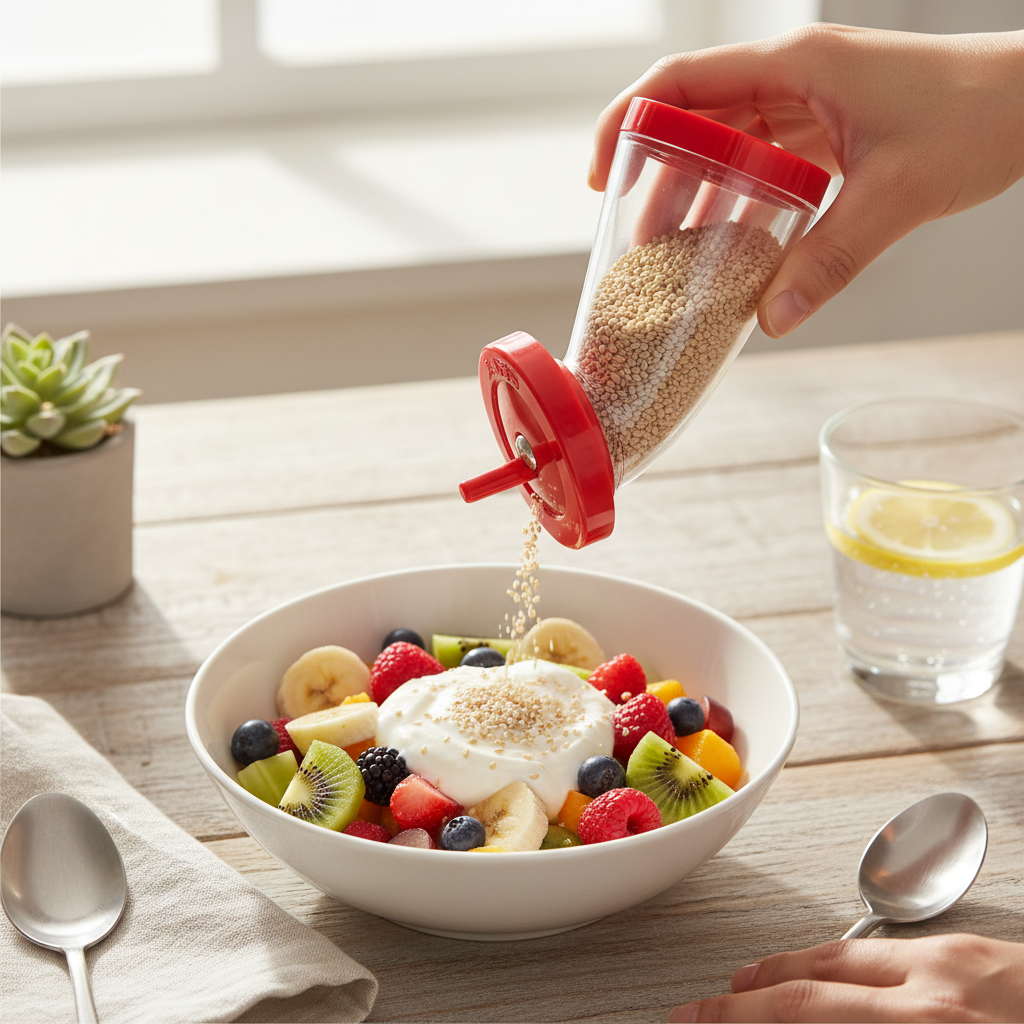 Moedor de gergelim Japonês Tampa 12cm Vermelho - Kakudai Slicky