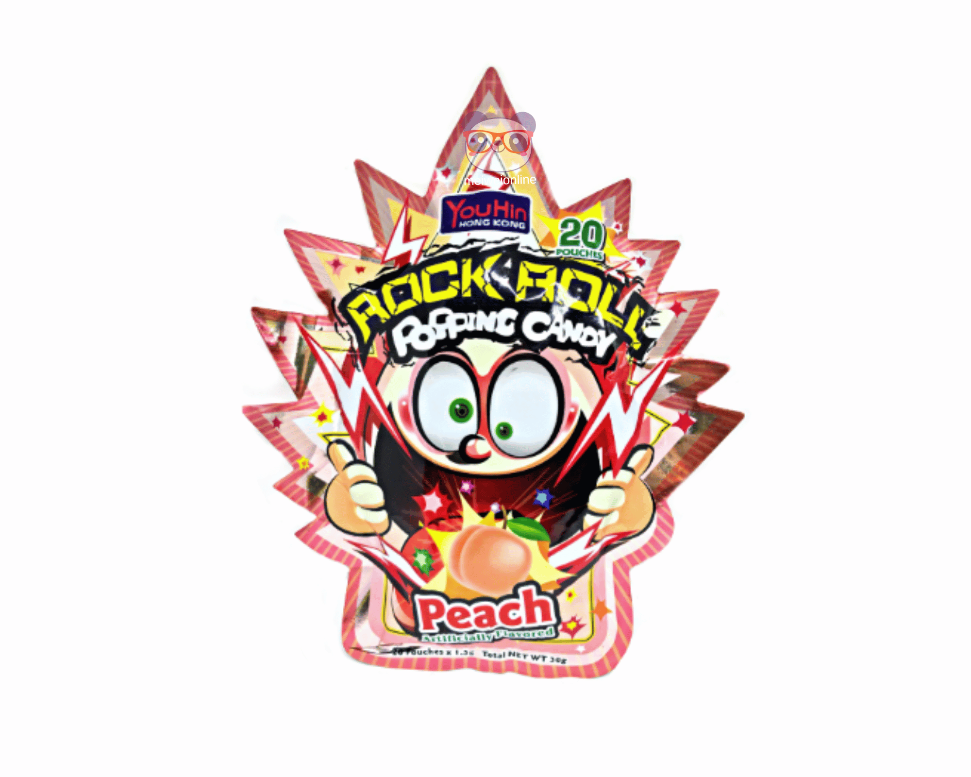Bala Explosiva Sabor Pessego - Rock Roll - 30g