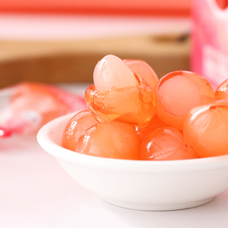 Bala de goma descascável 3D sabor pêssego - XinQiTian 130g