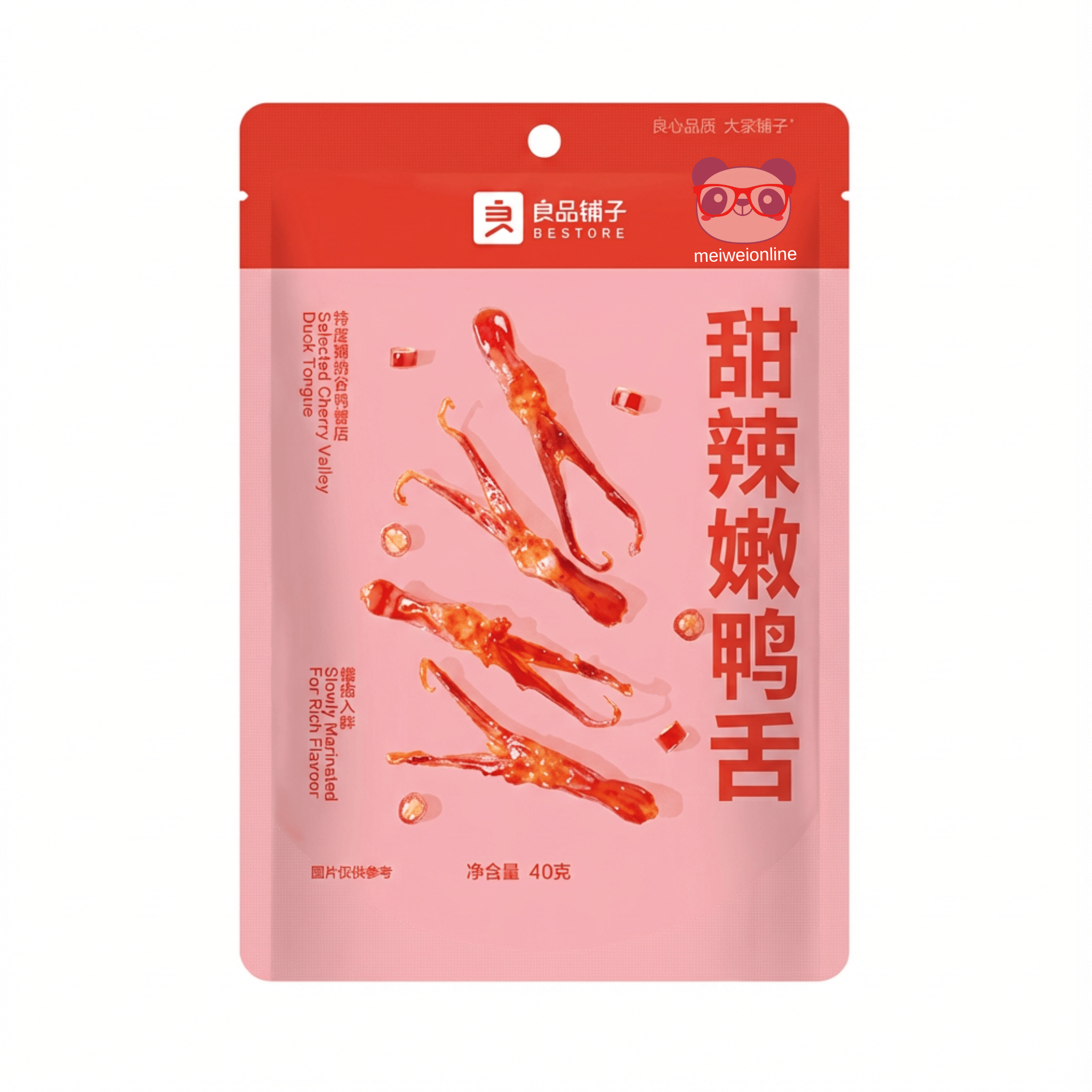 Língua de Pato Doce e Apimentada Bestore 40g - 良品铺子