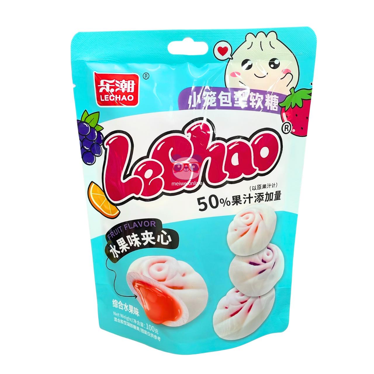 Doce tipo XiaoLongBao recheado sabor mix de frutas - LeChao 100g