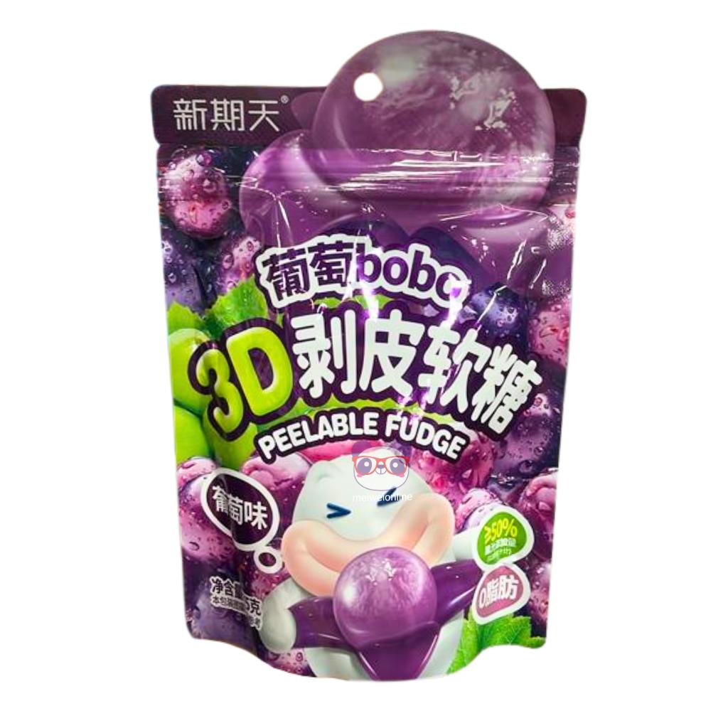 Bala de goma descascável 3D sabor uva - XinQiTian 75g