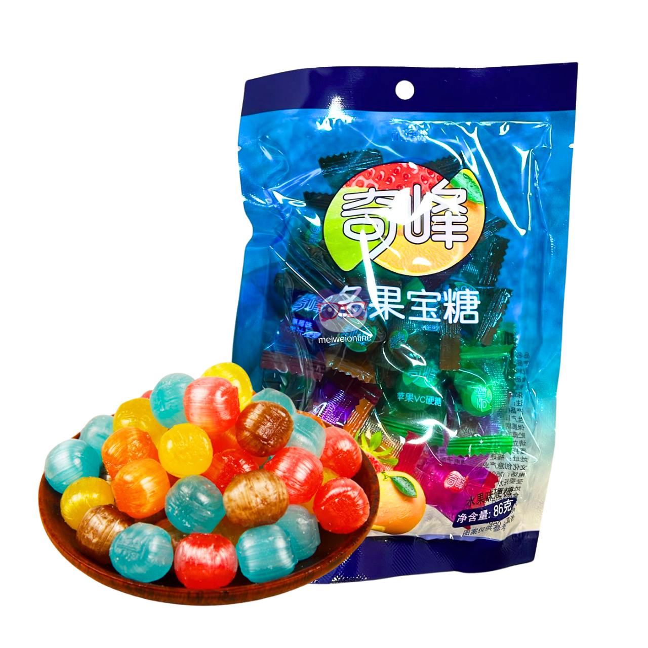 Bala dura de frutas sortidas - Qi Feng 86g