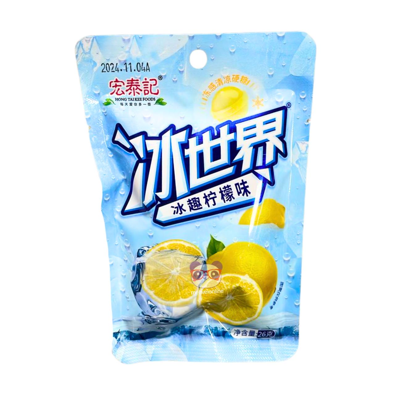 pacote azul de balas super ice sabor limão