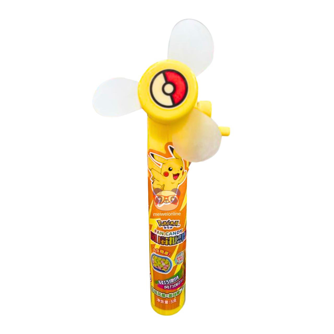 Balas sabor frutas com porta balas e ventilador Pikachu 5g