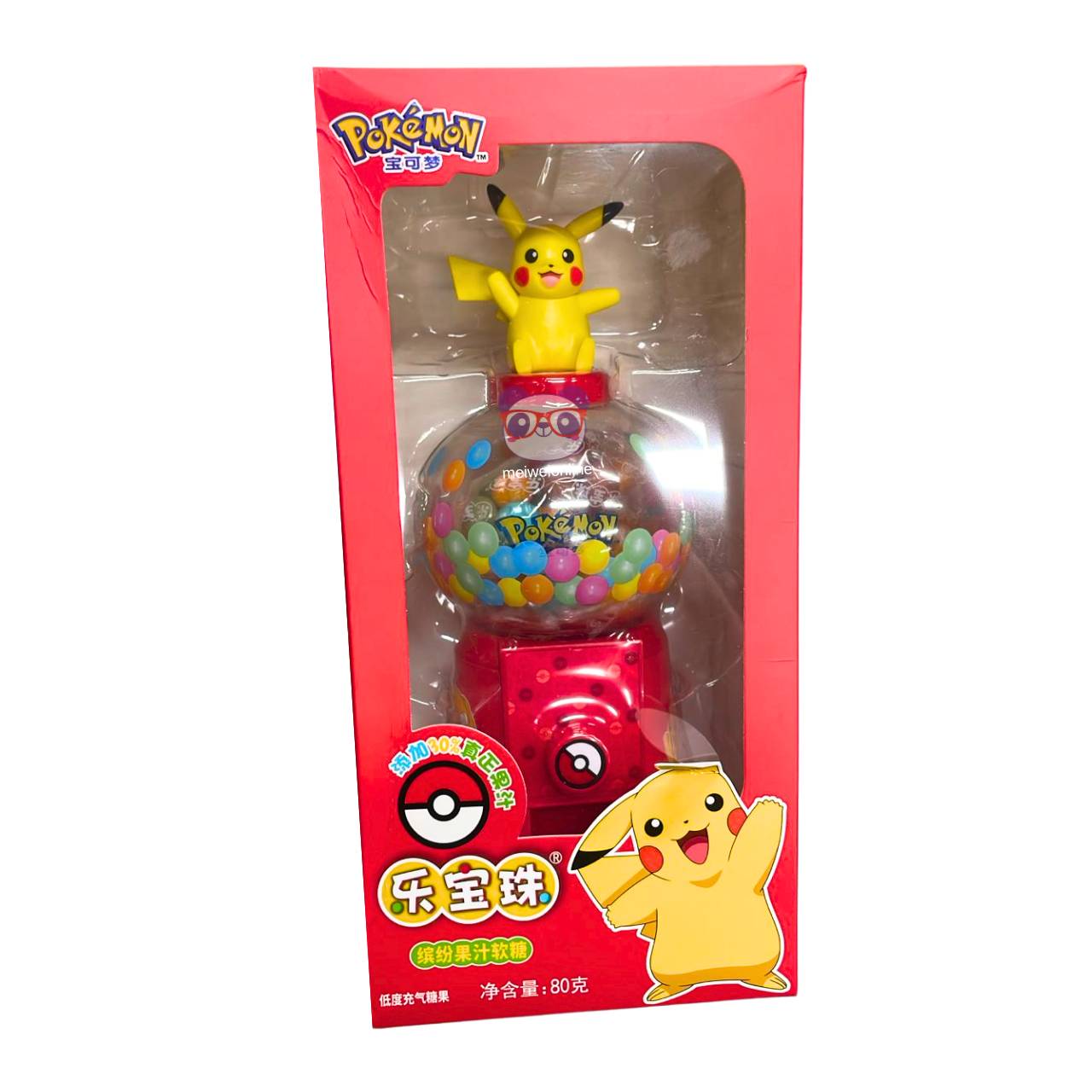 Balas sabor frutas Pokémon com porta balas Pikachu 80g