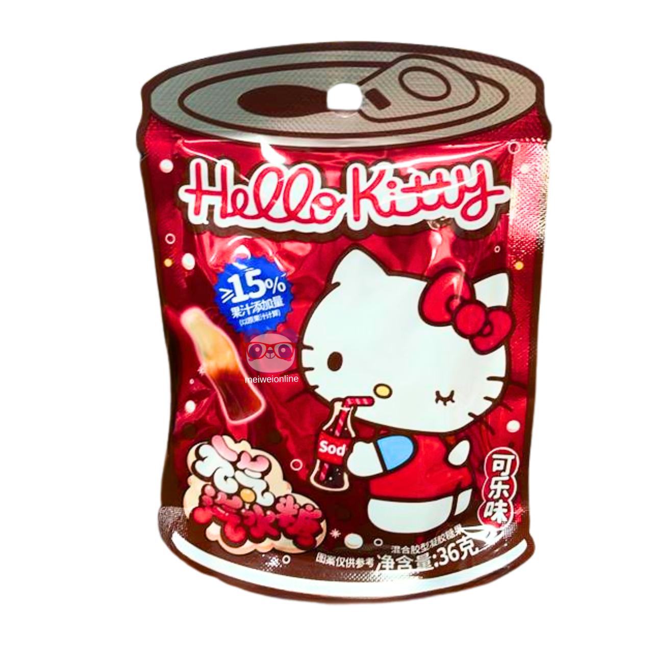 Bala de goma gaseificada sabor cola Hello Kitty - Sanrio 36g