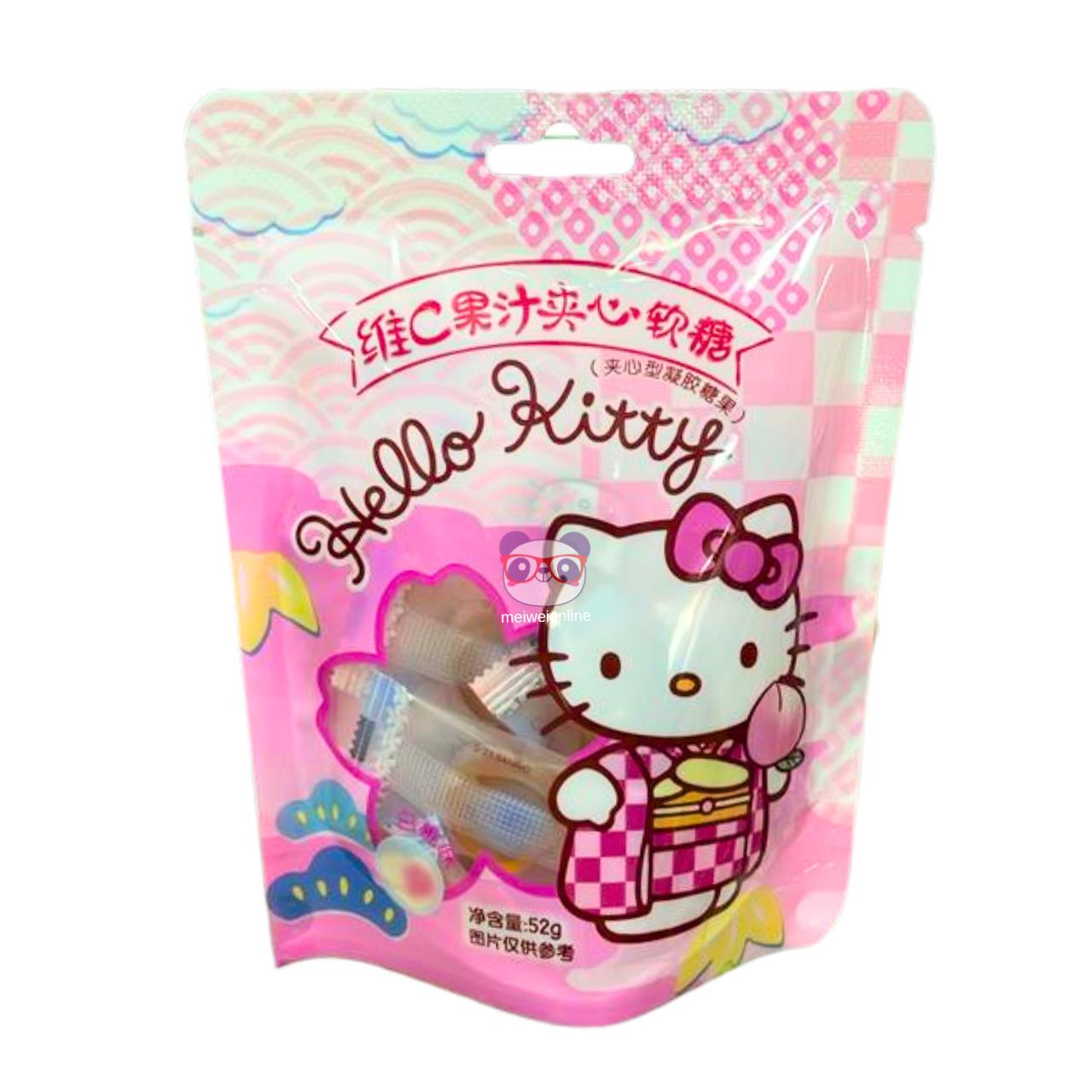 Bala de goma sabor pêssego branco Hello Kitty - Sanrio 52g