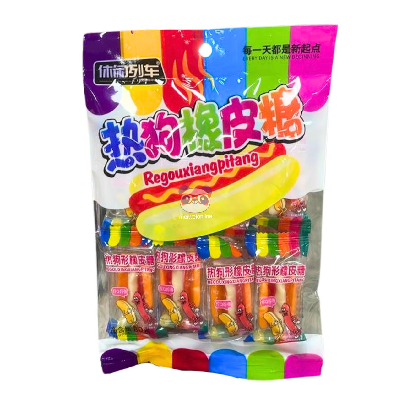 Bala de goma com formato de hot dog - Xiu Xian Lieche 80g