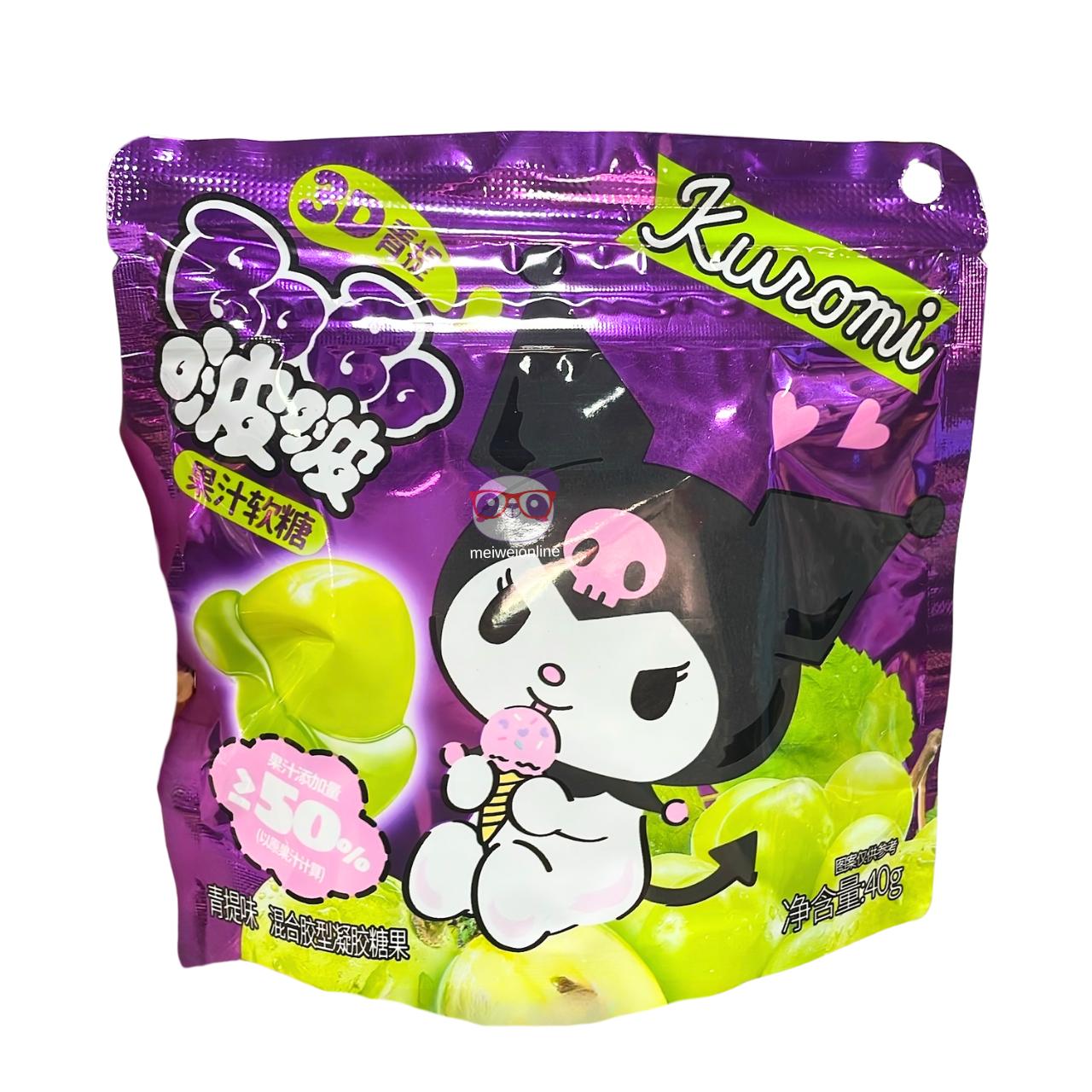 Bala de goma sabor uva verde Kuromi - Sanrio 40g