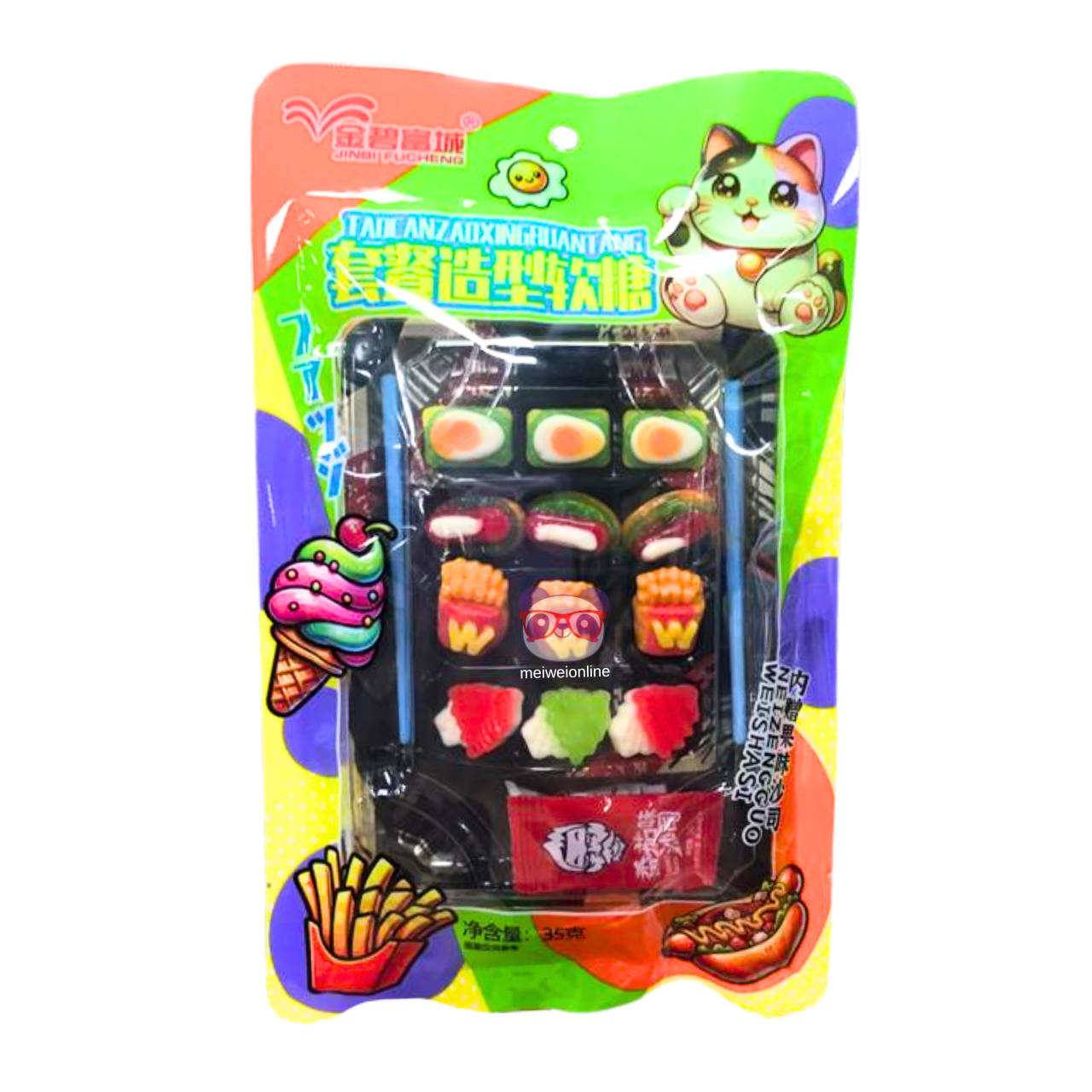 Bala de goma em formato de lanches - Jinbi Fucheng 35g