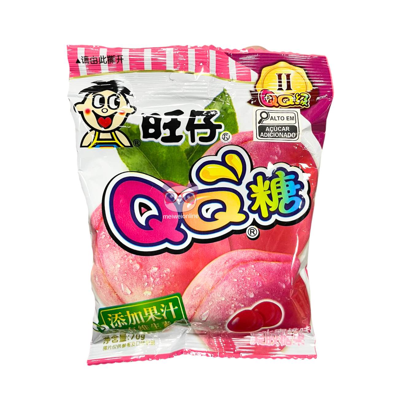 Bala de goma sabor pêssego - Want Want 70g