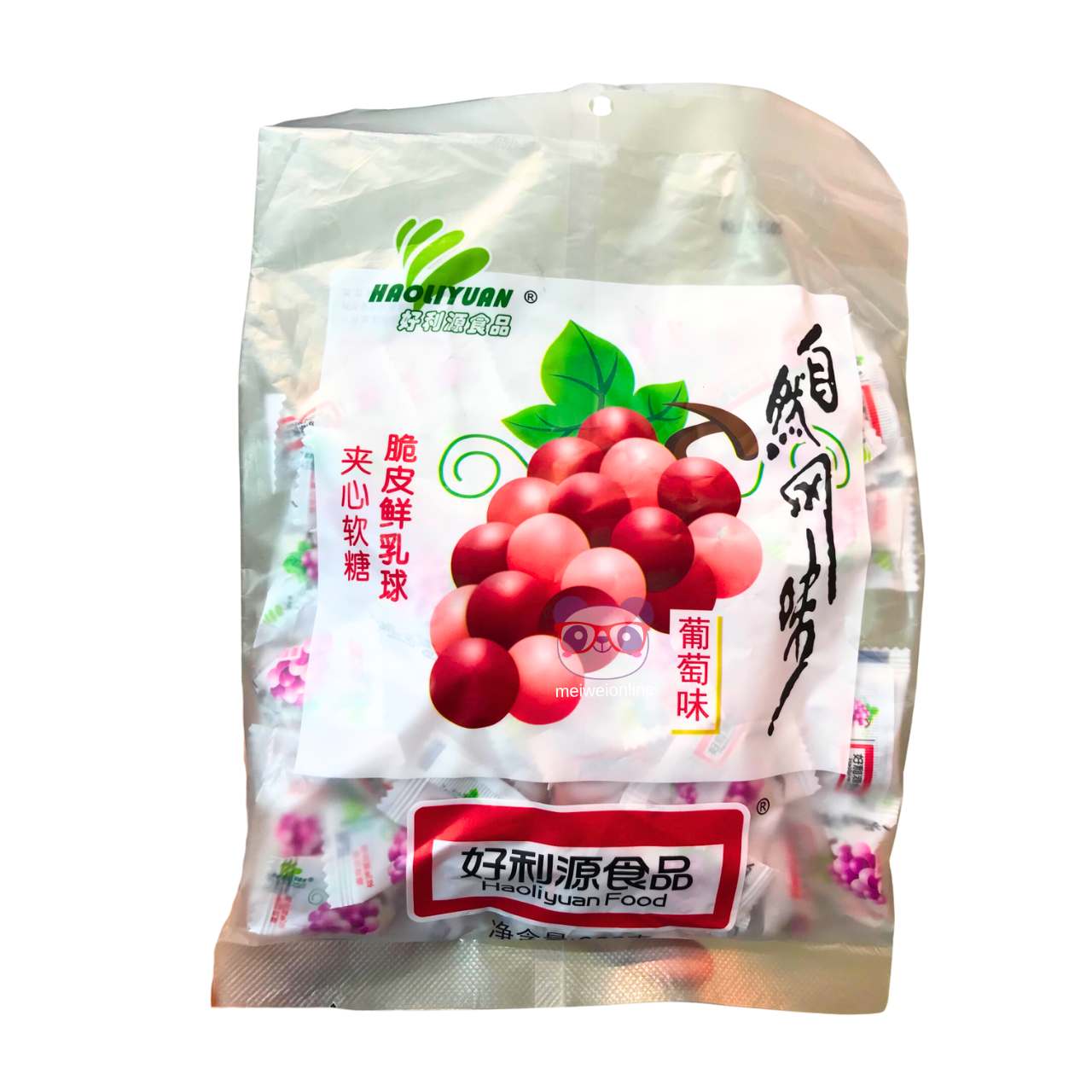 Bala de leite recheada sabor uva - Haoliyuan 320g