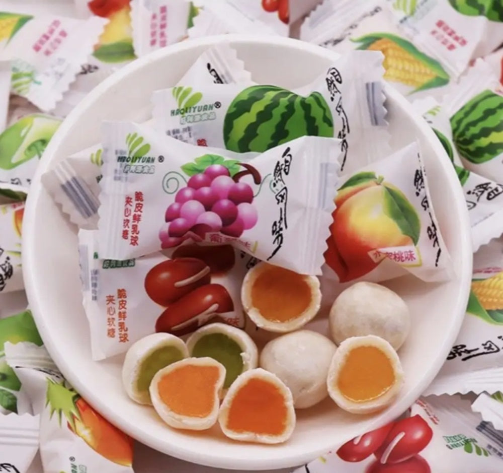 Bala de leite recheada sabor uva - Haoliyuan 320g