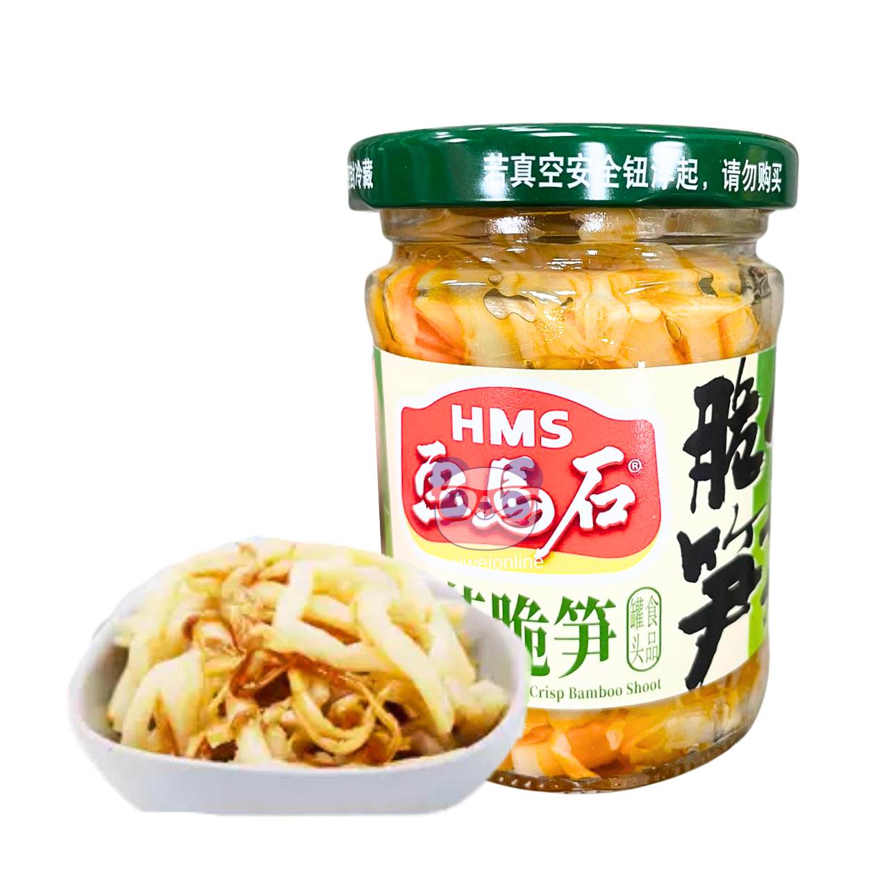 Cogumelo agulha (Enoki) e broto de bambu crocante em conserva - HMS 170g