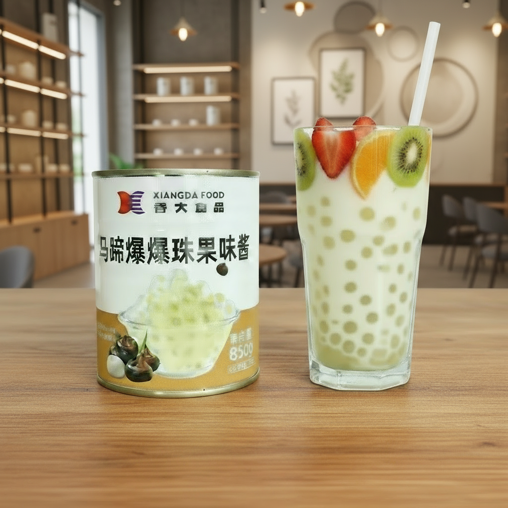 Popping Boba Castanha d'Água (Explosão de Frutas) 850g - 馬蹄爆爆珠果味醬