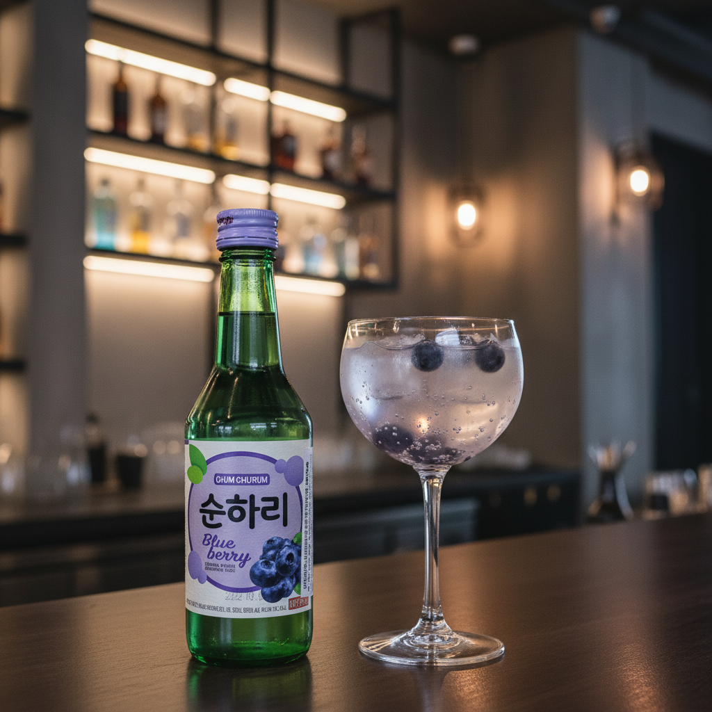 Soju sabor Mirtilo (Blueberry) - Chum Churum 360ml