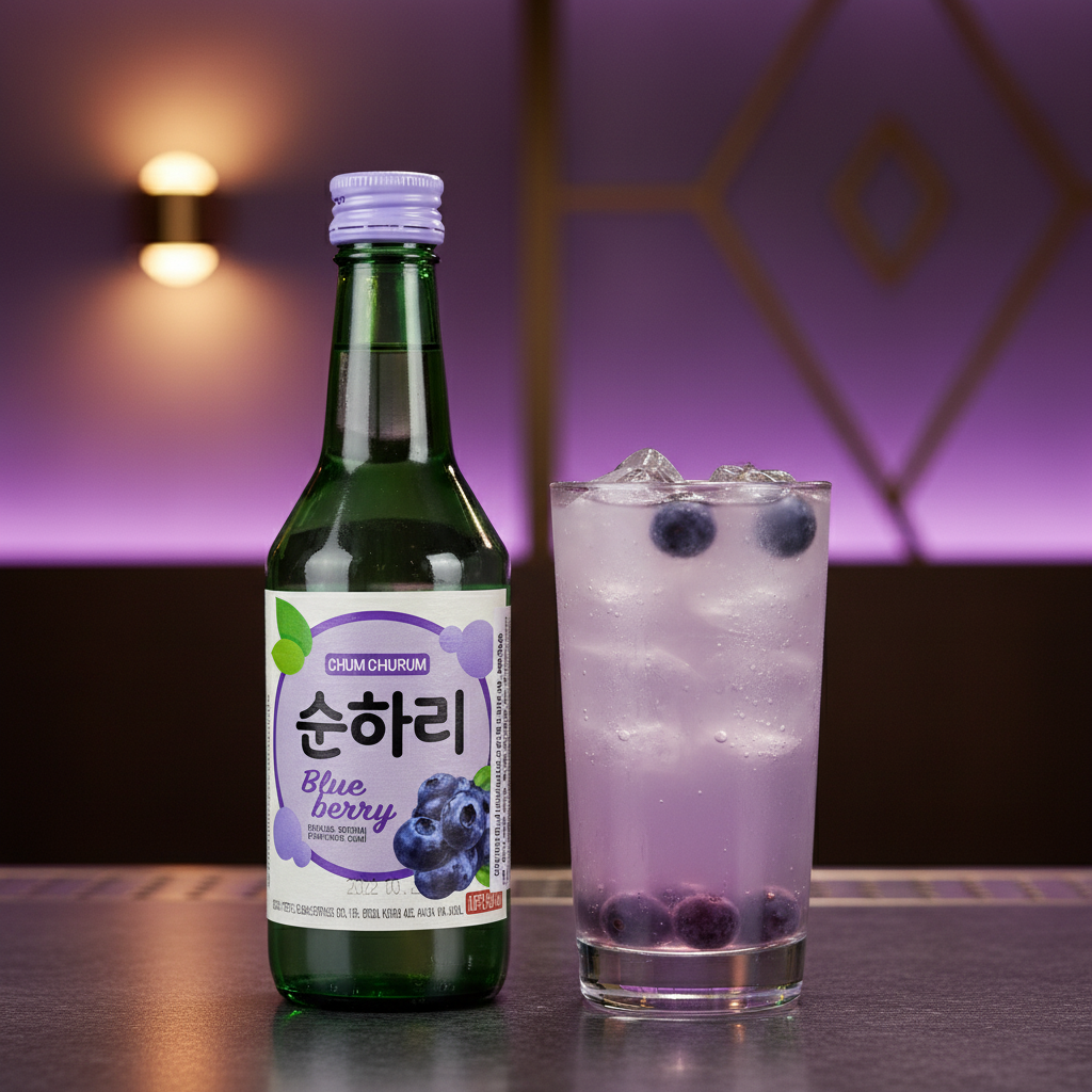 Soju sabor Mirtilo (Blueberry) - Chum Churum 360ml