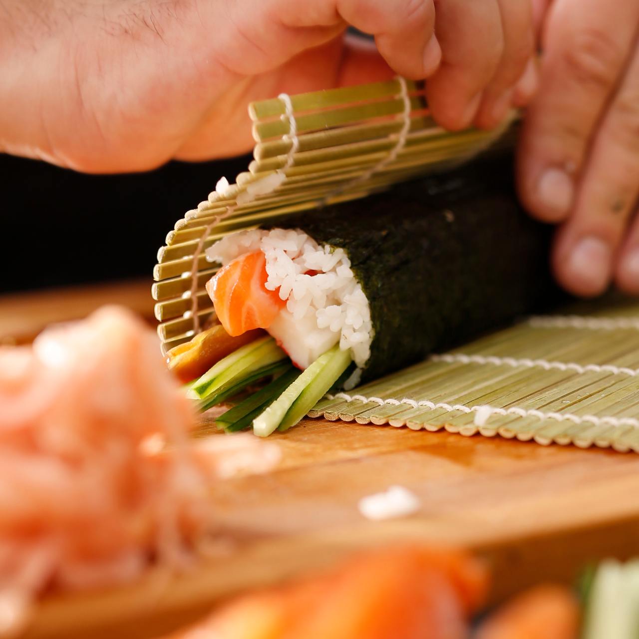 Sudare de Bambu Quadrada (Esteira para sushi) 24cm - Fuzhou