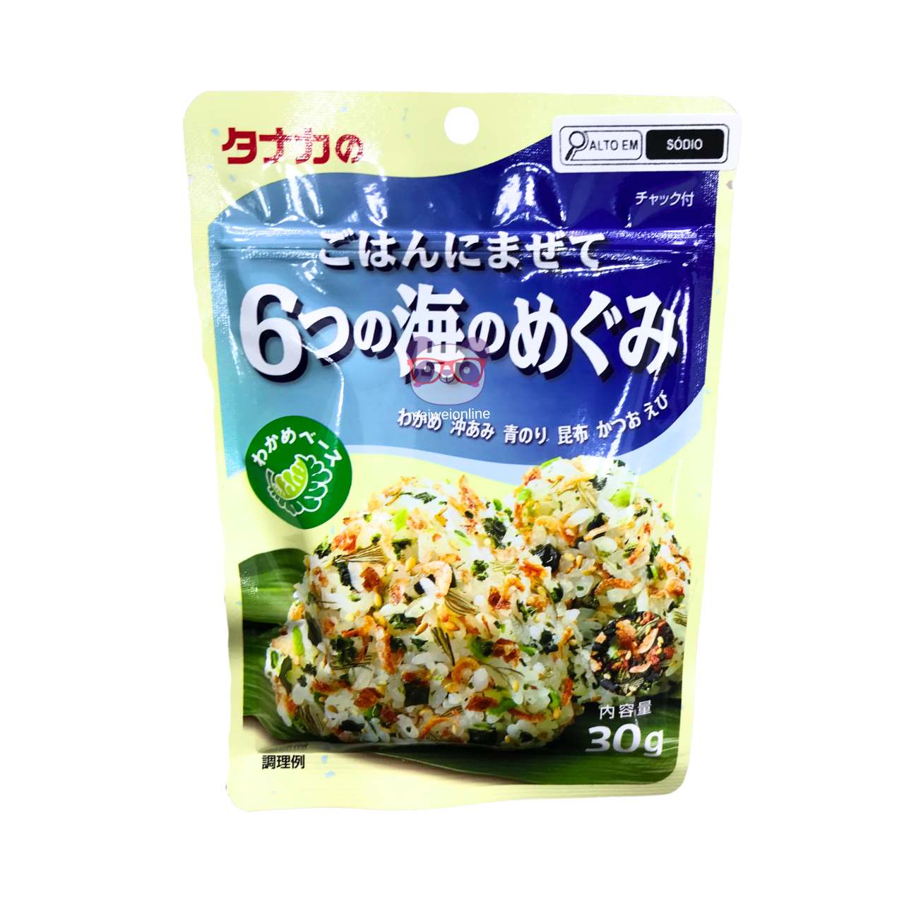 Furikake tempero para arroz sabor peixe e algas - Tanaka 30g