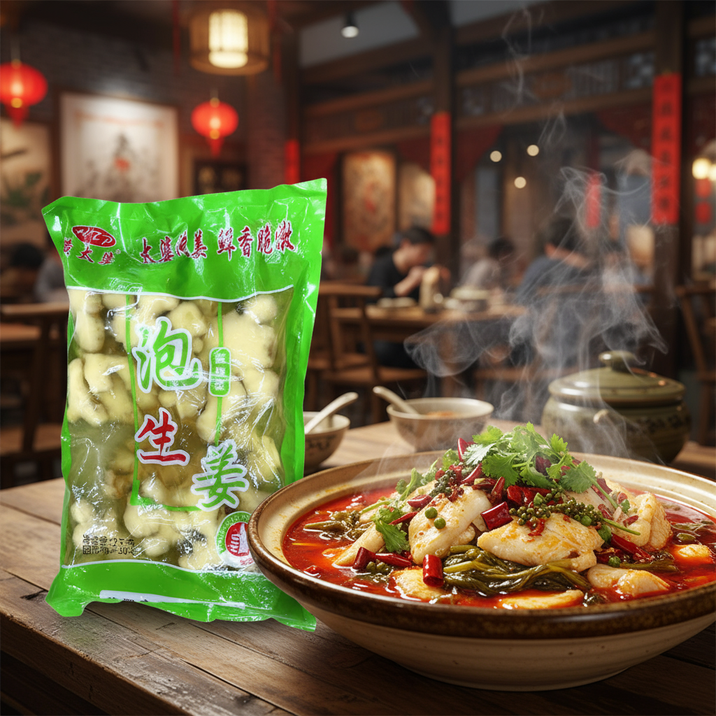 Gengibre de Sichuan em Conserva Tradicional Chinês 2kg (黄太婆泡姜)