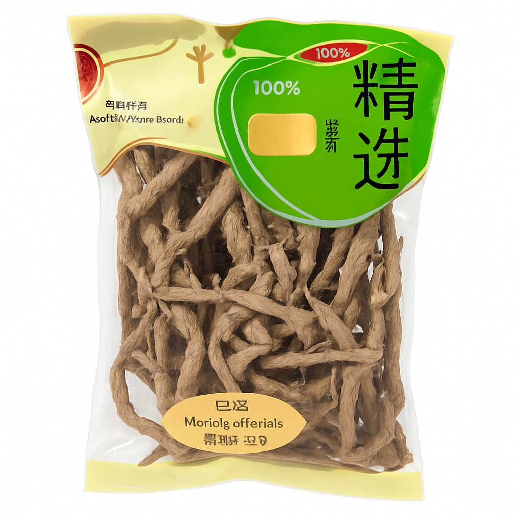 Mei Wei: Morinda Officinalis(巴戟)- Guangdong Famous Brand 100g - Embalagem em Fundo Branco