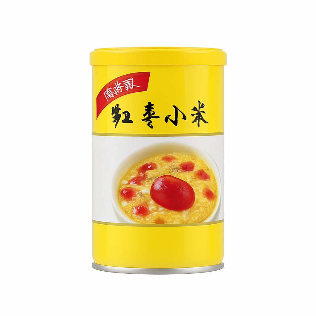 Mei Wei: Mingau de Tâmara Vermelha e Milheto(娃哈哈红枣小米)- Wahaha 360g - Embalagem em Fundo Branco