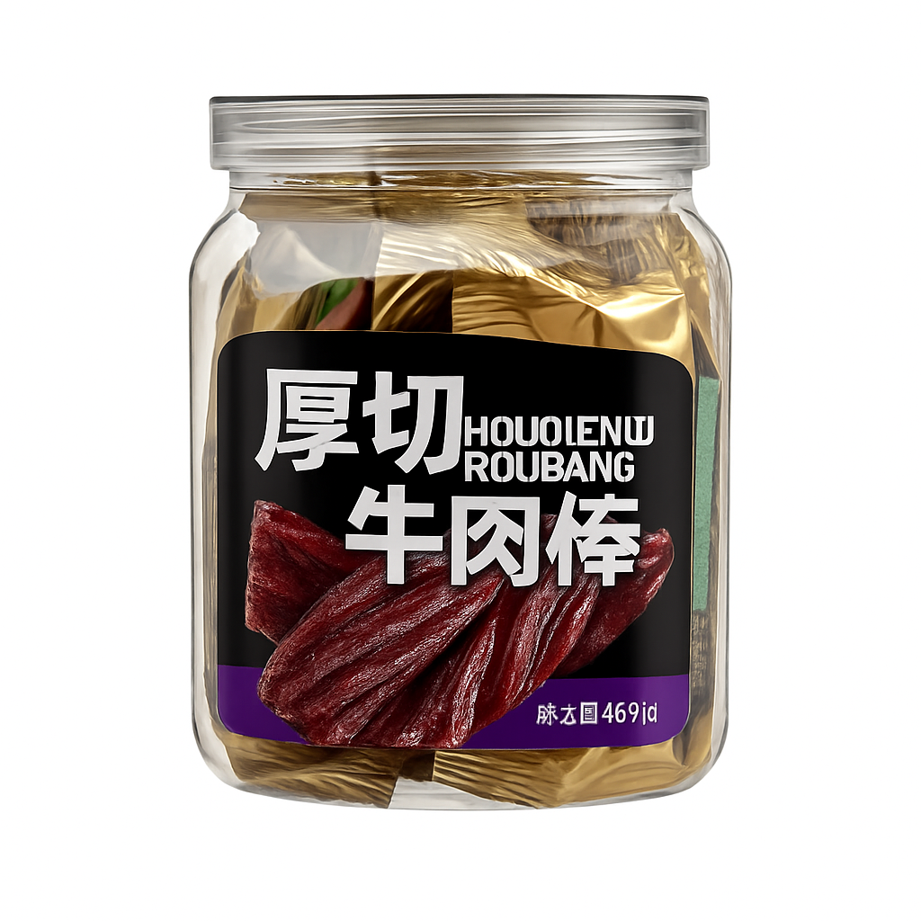 Mei Wei: Houqieniu Roubang (厚切牛肉棒)- Taiweidao 188g - Embalagem em Fundo Branco