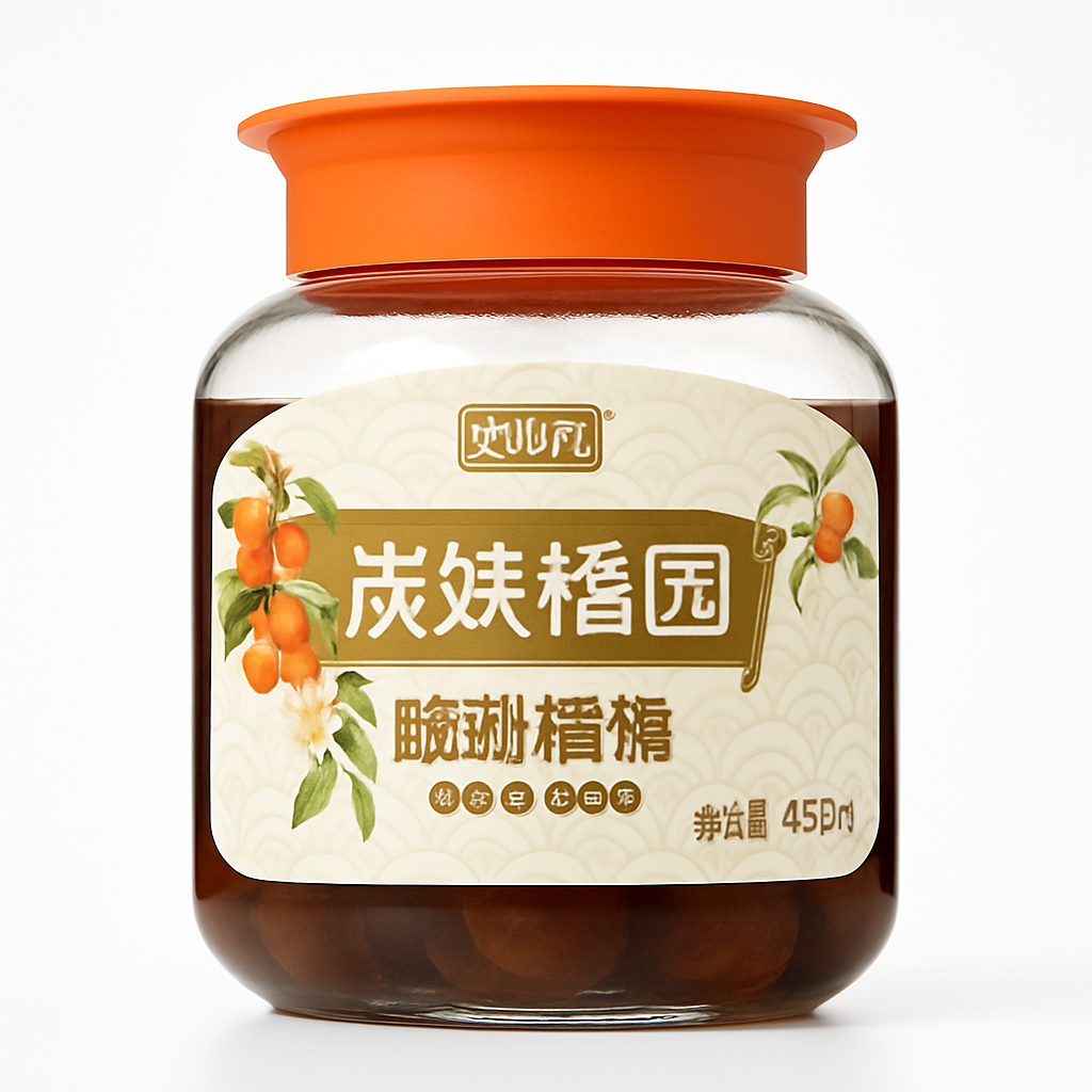 Mei Wei: Ameixa Doce e Azeda(酸甜糯梅)- Lanxin Yuan 450g - Embalagem em Fundo Branco