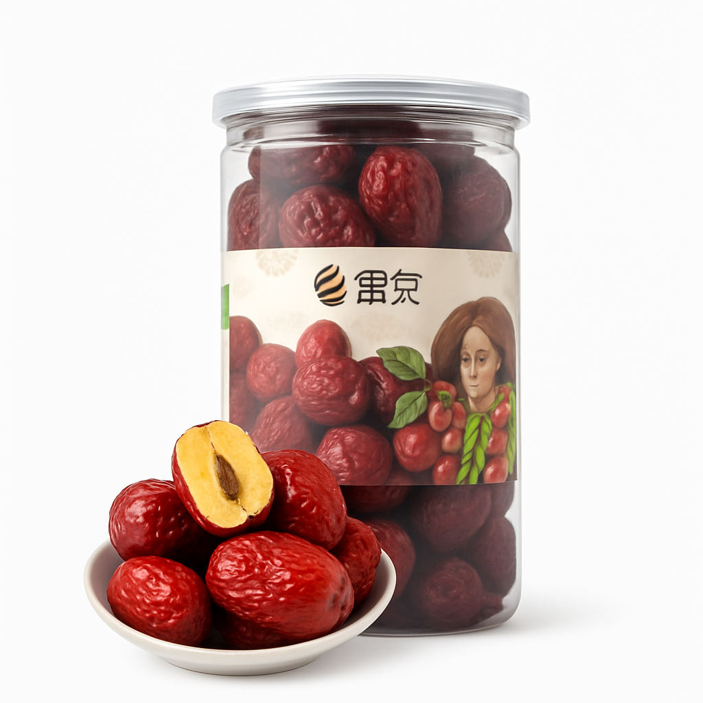 Mei Wei: Tâmaras Cinza de Xinjiang(新疆灰枣)- Sihong 500g - Embalagem em Fundo Branco