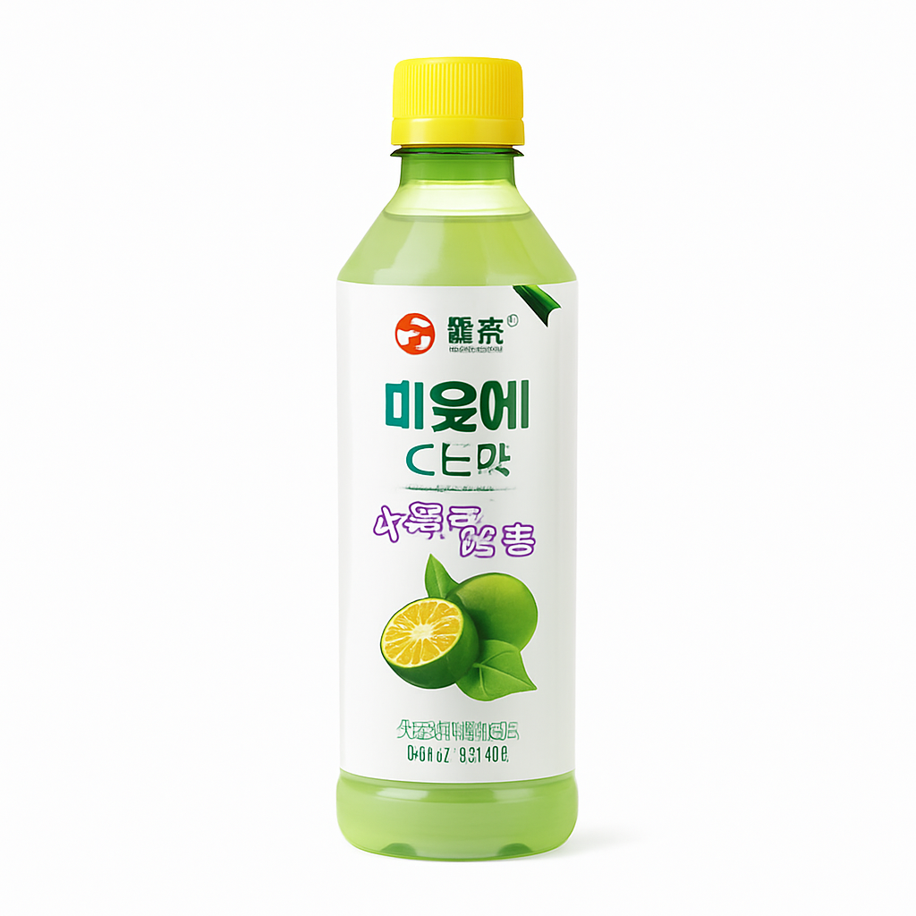 Mei Wei: Suco de Aloe Vera Sabor Tangerina Verde(小青柑芦荟饮料)- Jianqiao 500ml - Embalagem em Fundo Branco
