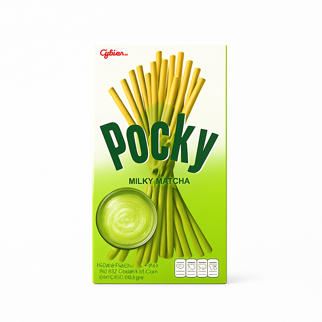 Mei Wei: Pocky Matcha Green Tea(抹茶)- Glico 35g - Embalagem em Fundo Branco