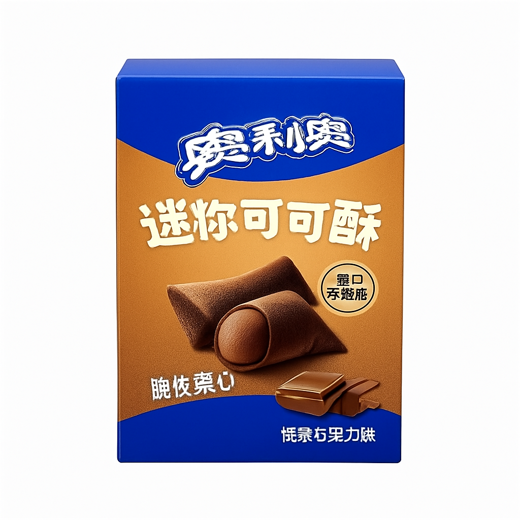 Mei Wei: Biscoito Oreo de Chocolate(迷你可可酥)- Oreo 40g - Embalagem em Fundo Branco
