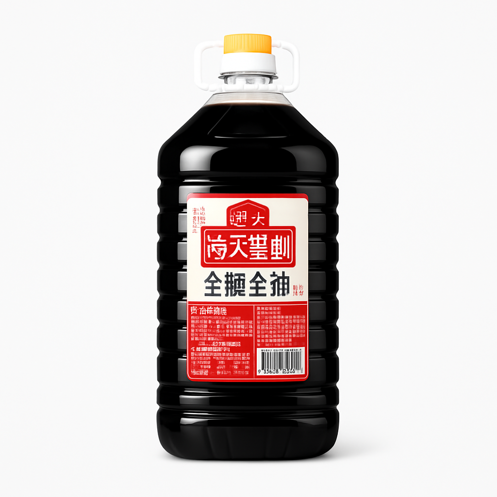 Mei Wei: Molho de Soja Premium(海天特级金标生抽)- Haitien 4,9L - Embalagem em Fundo Branco