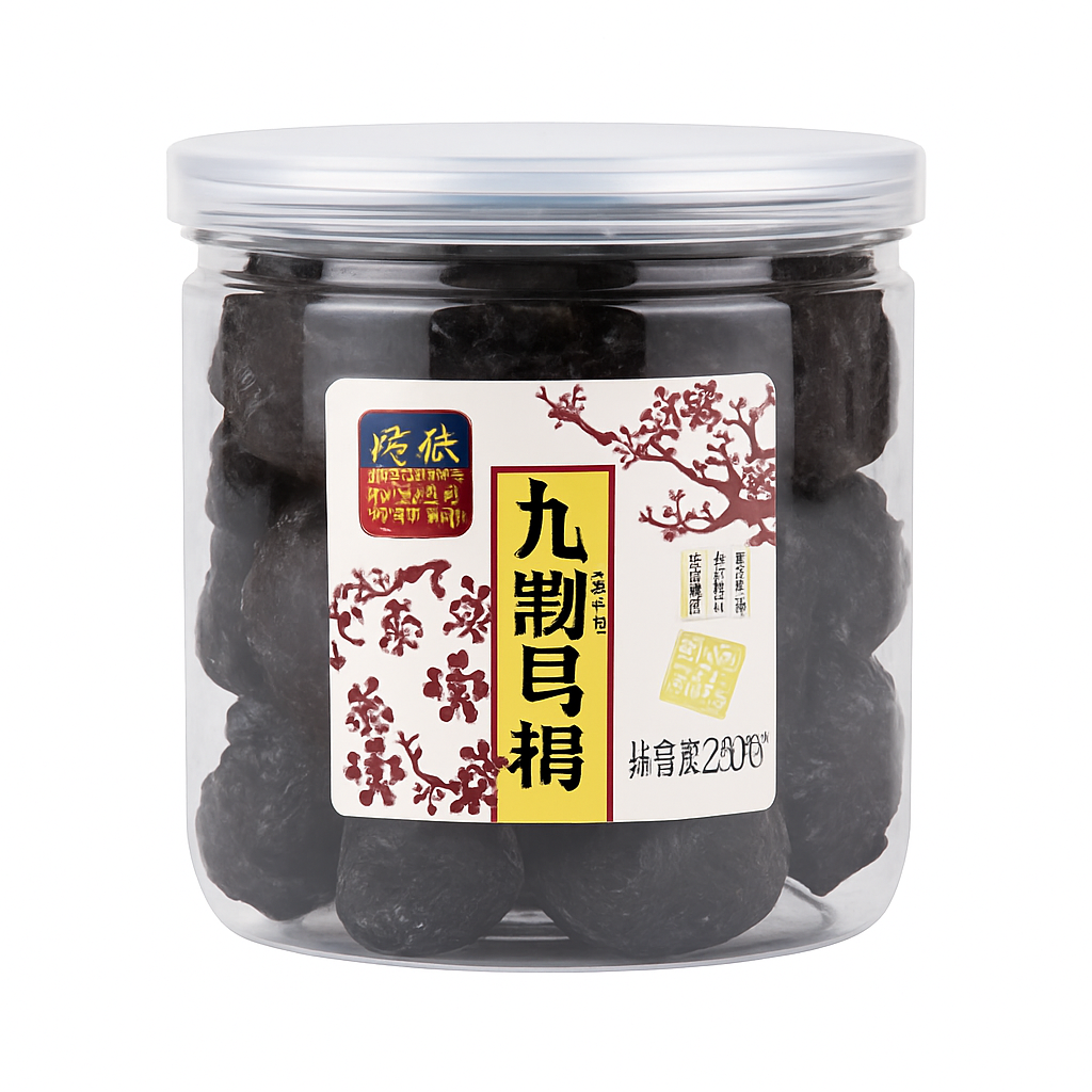 Mei Wei: Ameixa Seca Nove Processos(九制乌梅)- Sweet House 250g - Embalagem em Fundo Branco
