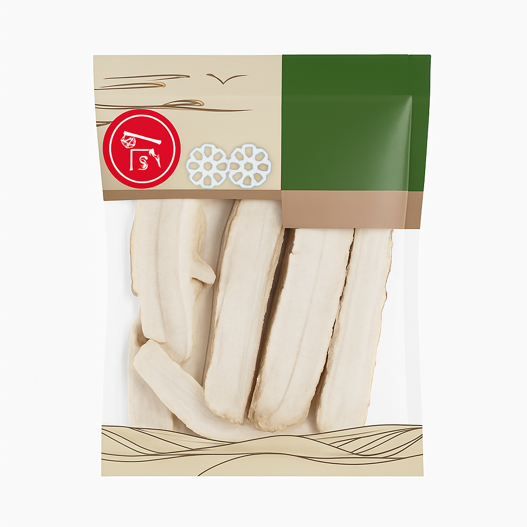Mei Wei: Raiz de Angelica Dahurica(白芷)- WJ 100g - Embalagem em Fundo Branco