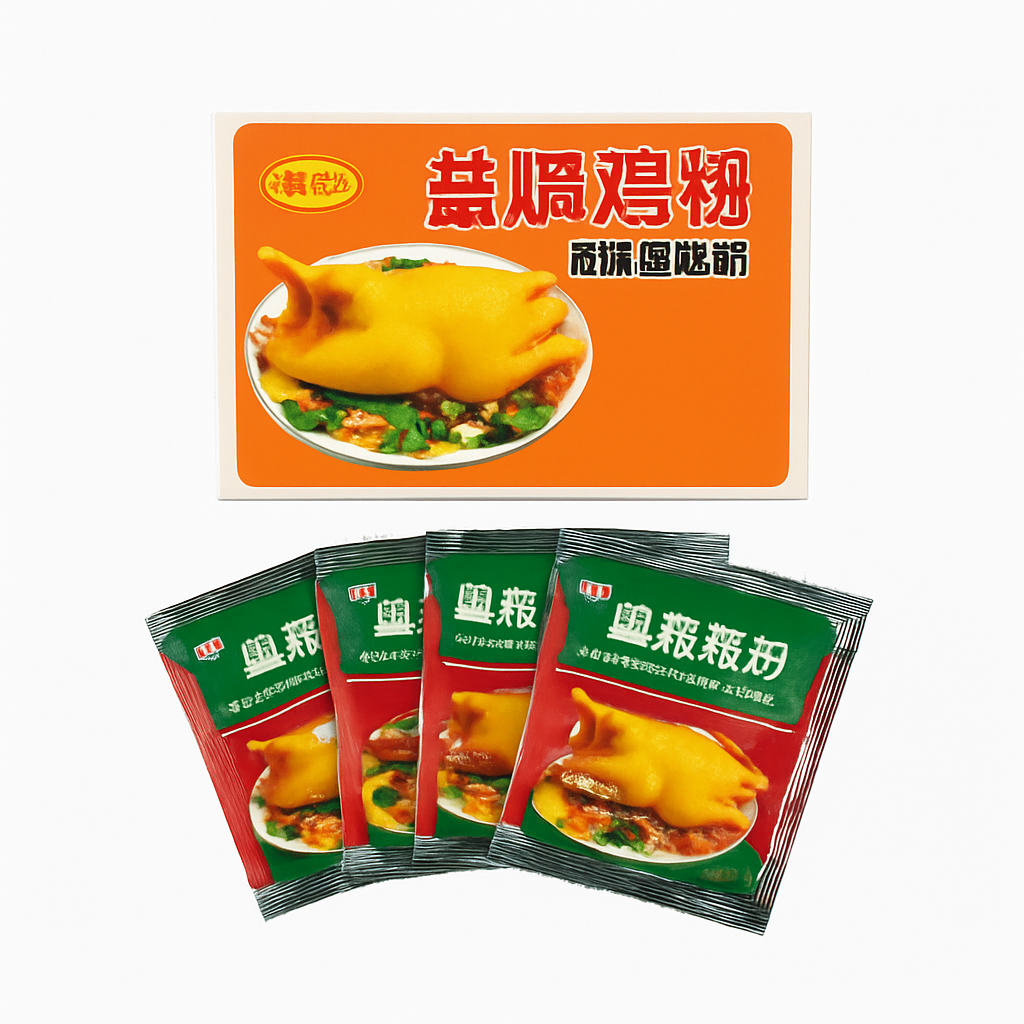 Mei Wei: Tempero para Frango Salgado(盐焗鸡粉)- Qianji 200g - Embalagem em Fundo Branco