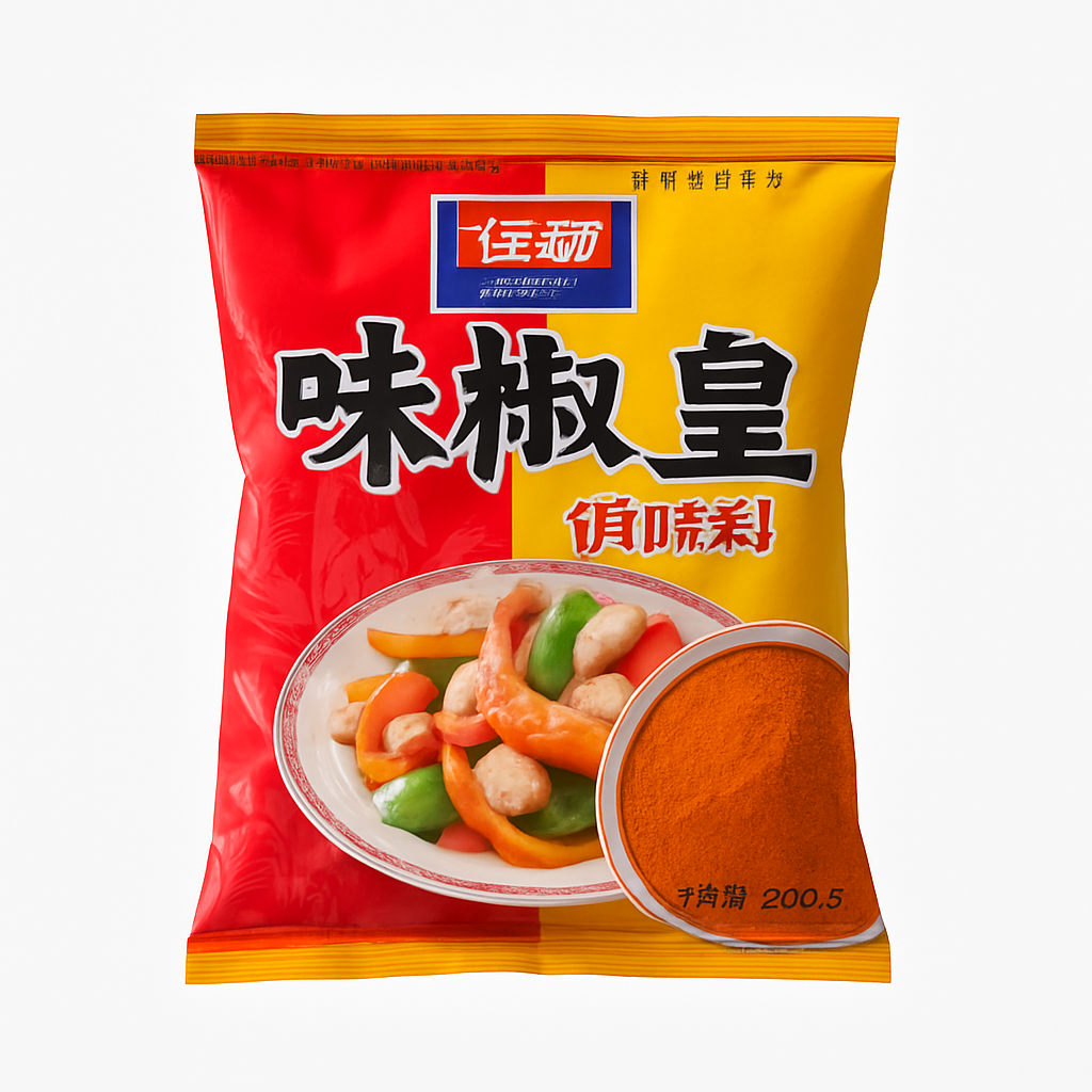 Mei Wei: Tempero de Pimenta e Sal(味椒盐)- Jialin 200g - Embalagem em Fundo Branco