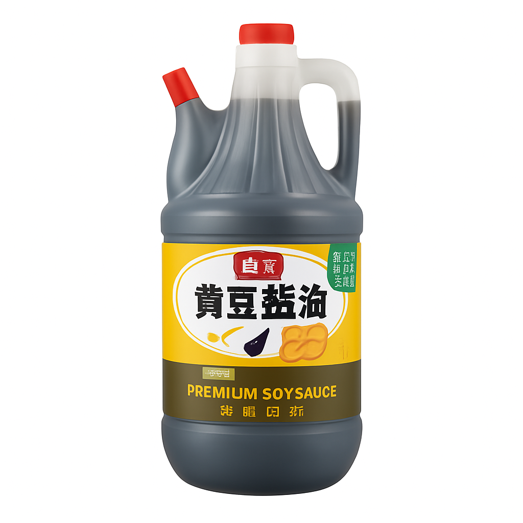 Mei Wei: Molho de Soja com Feijão Amarelo(海天黄豆酱油)- Haitian 800ml - Embalagem em Fundo Branco