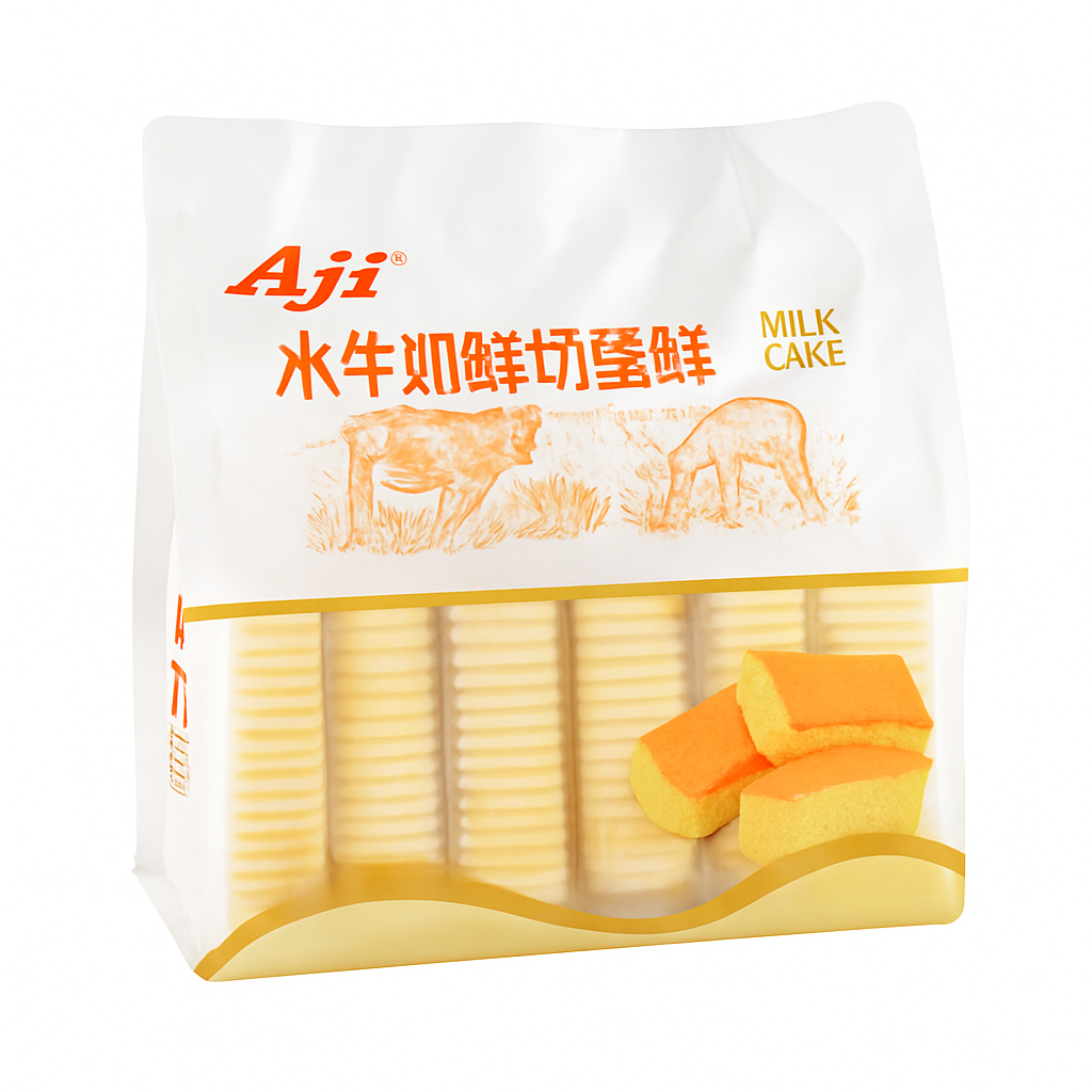 Mei Wei: Bolo de Leite com Mel(水牛奶鮮切蛋糕)- Aji 210g - Embalagem em Fundo Branco