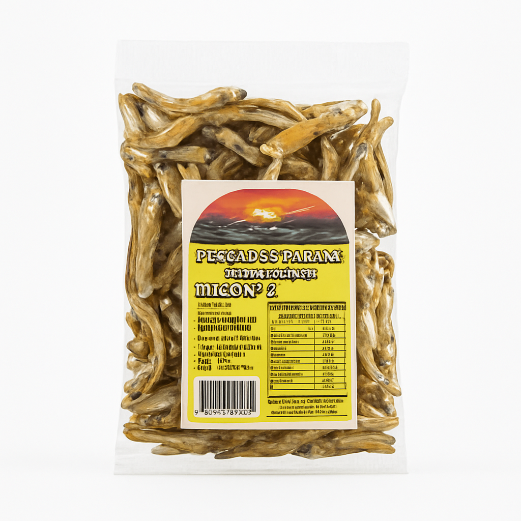 Mei Wei: Peixe Seco Iriko Nº 2 - Pescados Paraná 100g - Embalagem em Fundo Branco
