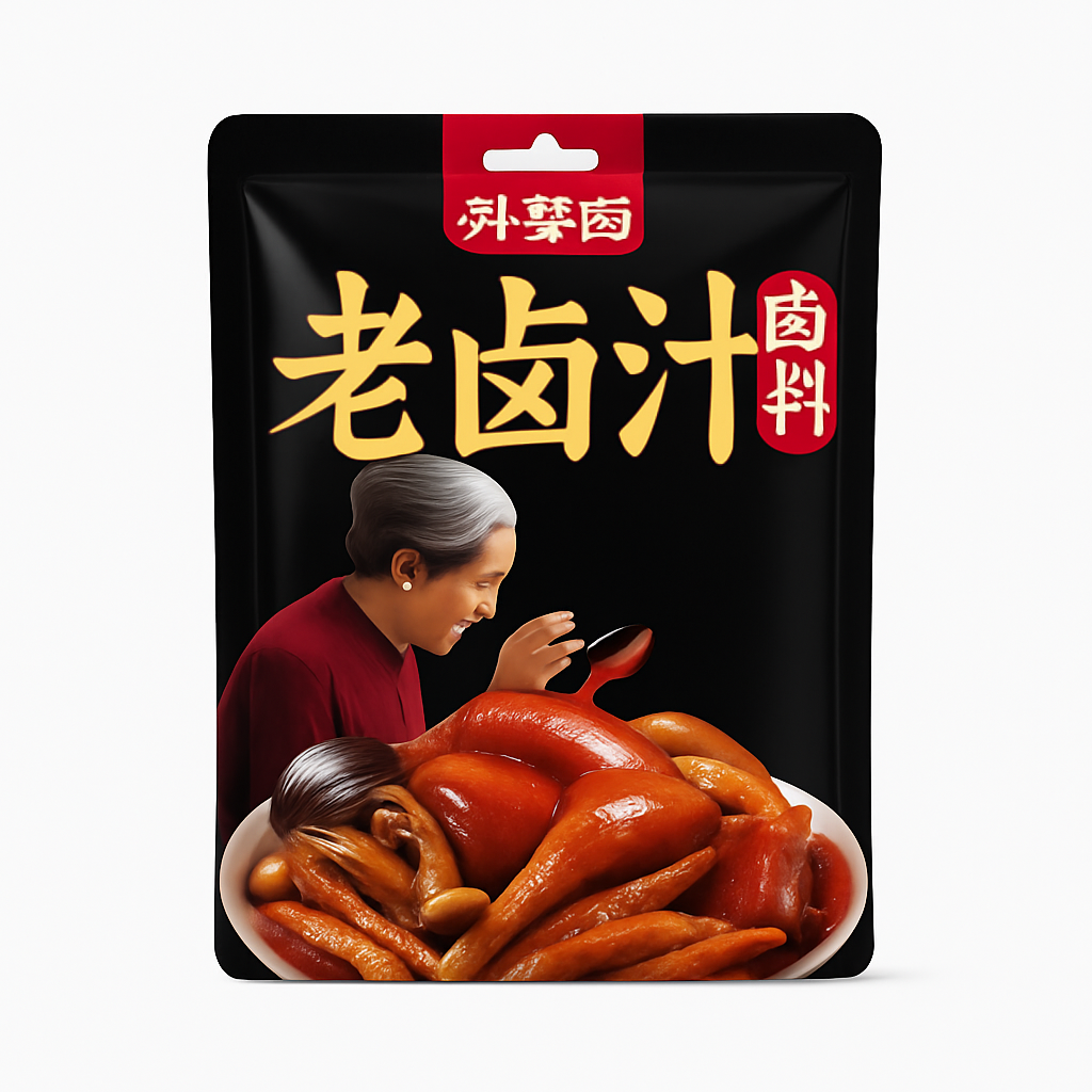 Mei Wei: Tempero Líquido para Carne Assada(老卤汁)- Waipo 100g - Embalagem em Fundo Branco