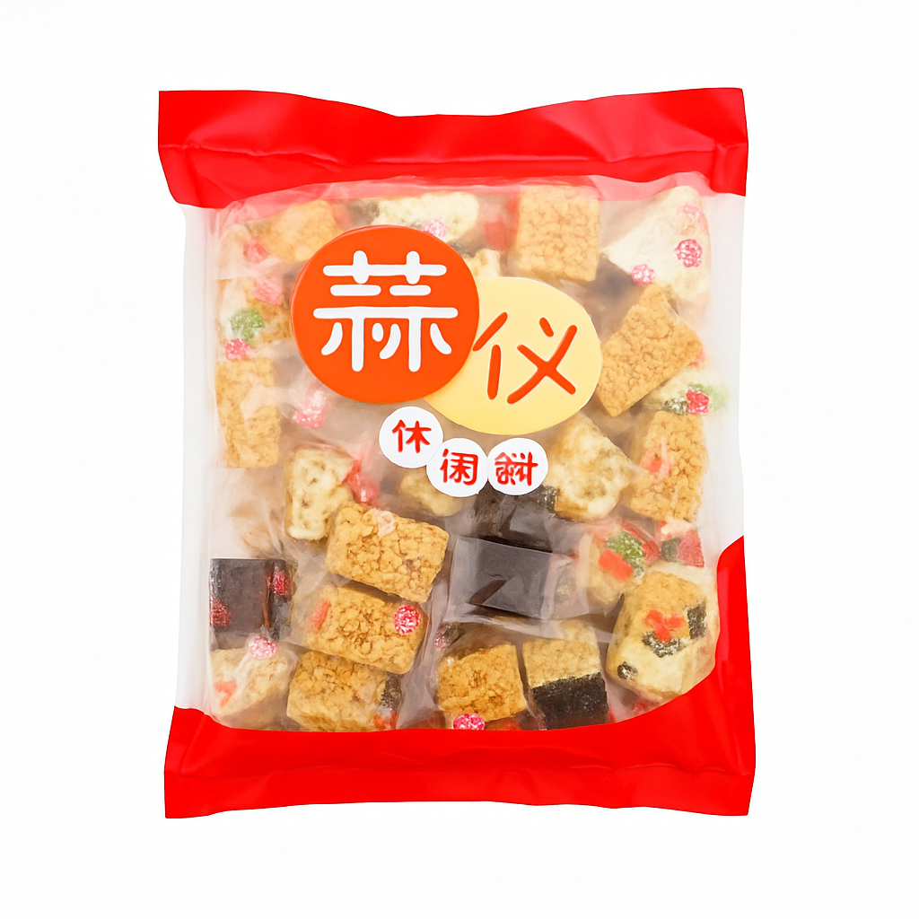 Mei Wei: Mix de Biscoitos Crocantes(蒲议休闲酥)- Puyi 420g - Embalagem em Fundo Branco