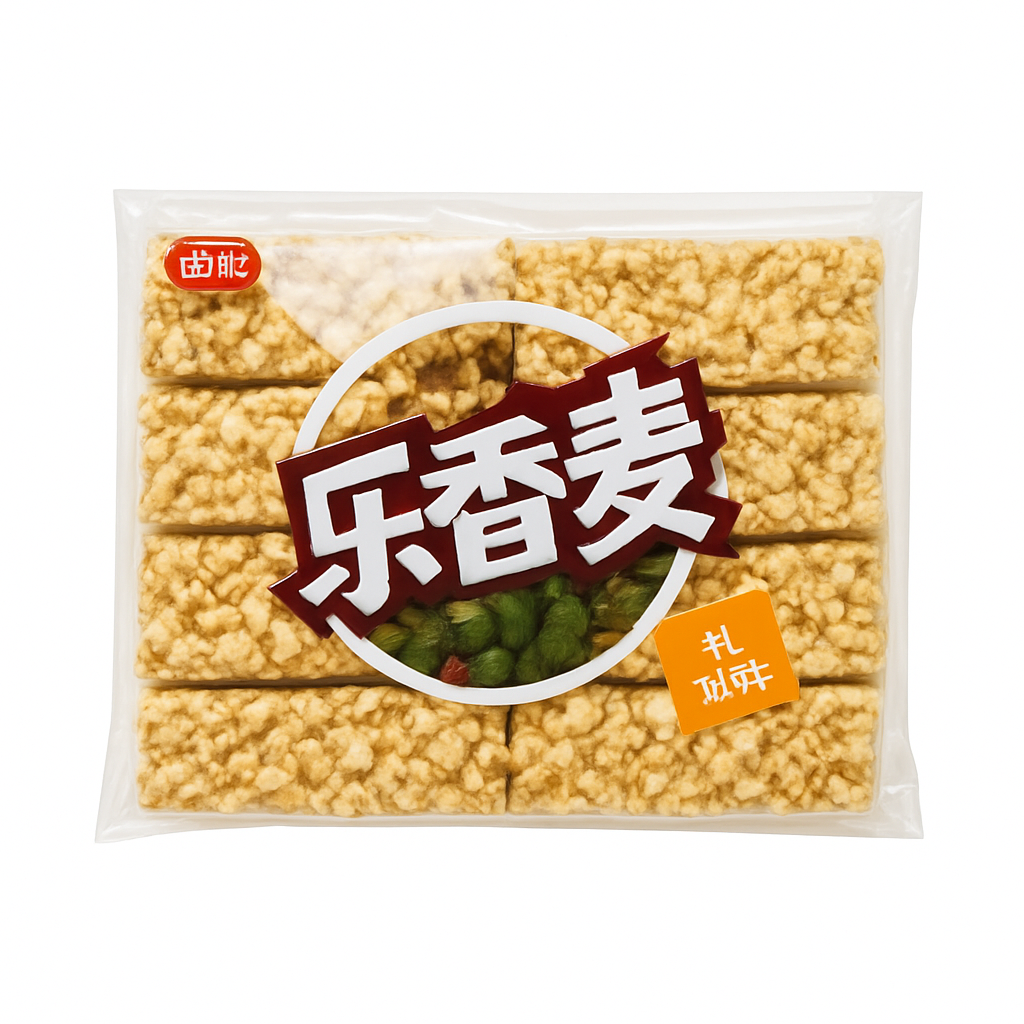 Mei Wei: Biscoito de Arroz Crocante(乐香麦)- Huiji 320g - Embalagem em Fundo Branco